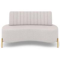 Sofá 2 Lugares 160cm Pés Aço Dourado Tamar Linho Bege Z08 - Mpozenato - 5