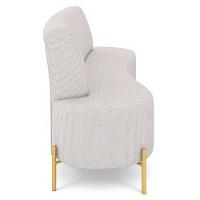 Sofá 2 Lugares 160cm Pés Aço Dourado Tamar Linho Bege Z08 - Mpozenato - 6