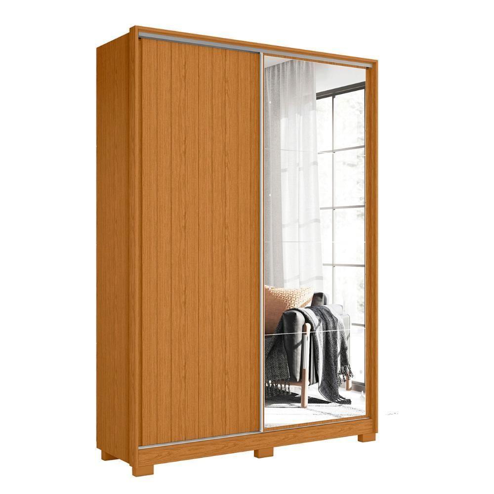 Guarda Roupa Solteiro Com Espelho Rizatto Flex A02 Off/cinamomo - Mpozenato - 6