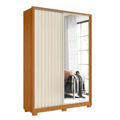 Guarda Roupa Solteiro Rizatto Flex A02 2 Portas Correr 3 Gavetas Off-Cinamomo MDP