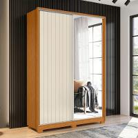 Guarda Roupa Solteiro Com Espelho Rizatto Flex A02 Off/cinamomo - Mpozenato - 2