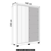 Guarda Roupa Solteiro Com Espelho Rizatto Flex A02 Off/cinamomo - Mpozenato