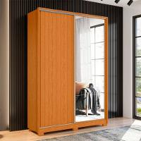 Guarda Roupa Solteiro Com Espelho Rizatto Flex A02 Off/cinamomo - Mpozenato - 7