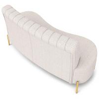 Sofá 2 Lugares 135cm Pés Aço Dourado Tamar Boucle Bege Z08 - Mpozenato - 7