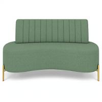 Sofá 2 Lugares 160cm Pés Aço Dourado Tamar Boucle Verde Z08 - Mpozenato - 5