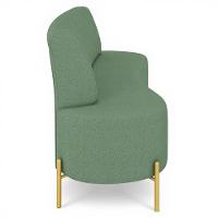 Sofá 2 Lugares 160cm Pés Aço Dourado Tamar Boucle Verde Z08 - Mpozenato - 6