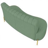 Sofá 2 Lugares 160cm Pés Aço Dourado Tamar Boucle Verde Z08 - Mpozenato - 7