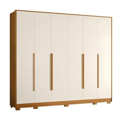Guarda Roupa Casal 270cm 6 Portas Fascine A02 Off/cinamomo - Mpozenato