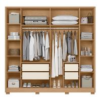Guarda Roupa Casal 237cm Com Espelho Vinna A02 Off/freijó - Mpozenato - 5