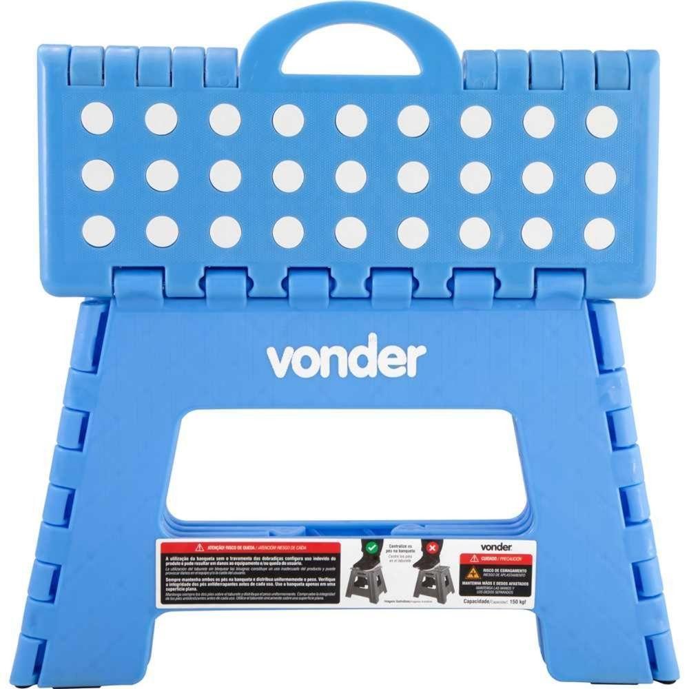 Banqueta Plástica Dobrável Azul 220mm Vonder - 2