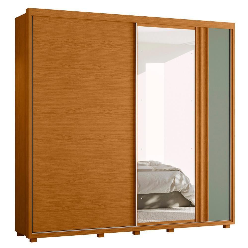 Guarda Roupa Casal 240cm Com Espelho Aline Flex A02 Off/sálvia - Mpozenato - 7