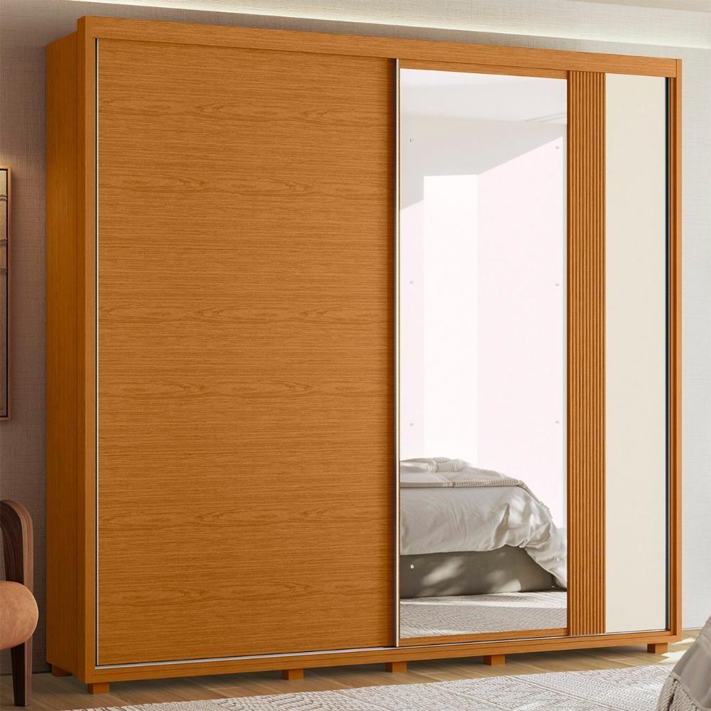 Guarda Roupa Casal 240cm Com Espelho Aline Flex A02 Off/sálvia - Mpozenato - 10