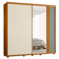 Guarda Roupa Casal 240cm Com Espelho Aline Flex A02 Off/sálvia - Mpozenato - 1