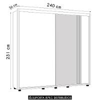 Guarda Roupa Casal 240cm Com Espelho Aline Flex A02 Off/sálvia - Mpozenato