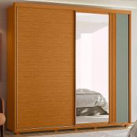 Guarda Roupa Casal 240cm Com Espelho Aline Flex A02 Off/sálvia - Mpozenato - 8