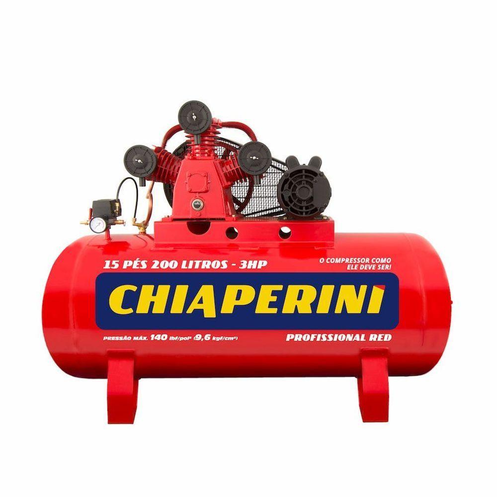 Compressor De Ar M.pressão Tri 3hp 220-380v 200l Chiaperini - 1