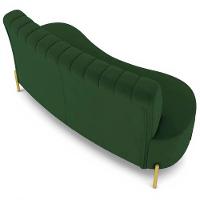 Sofá 2 Lugares 160cm Pés Aço Dourado Tamar Veludo Verde Z08 - Mpozenato - 7