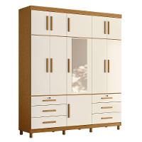Guarda Roupa Casal 201cm 11 Portas Thony A02 Off/cinamomo - Mpozenato - 1