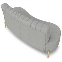 Sofá 2 Lugares 135cm Pés Aço Dourado Tamar Boucle Cinza Z08 - Mpozenato - 7