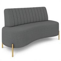 Sofá 2 Lugares 160cm Pés Aço Dourado Tamar Boucle Grafite Z08 - Mpozenato - 2