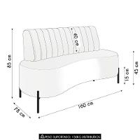 Sofá 2 Lugares 160cm Pés Aço Dourado Tamar Boucle Grafite Z08 - Mpozenato