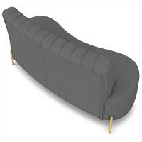 Sofá 2 Lugares 160cm Pés Aço Dourado Tamar Boucle Grafite Z08 - Mpozenato - 7