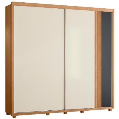 Guarda Roupa Casal 240cm 2 Portas Aline Flex A02 Off/titanium - Mpozenato