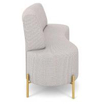 Sofá 2 Lugares 160cm Pés Aço Dourado Tamar Linho Areia Z08 - Mpozenato - 6