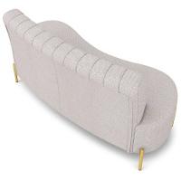 Sofá 2 Lugares 160cm Pés Aço Dourado Tamar Linho Areia Z08 - Mpozenato - 7