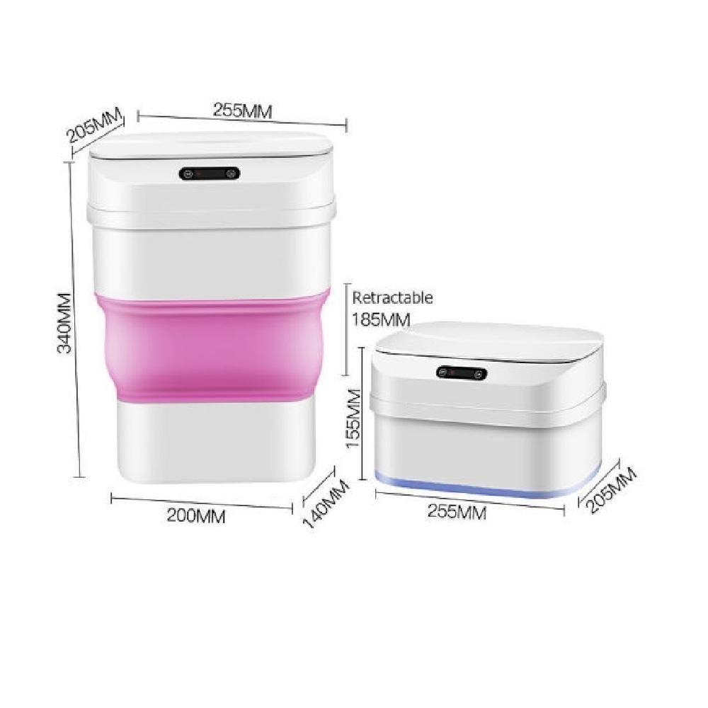 Lixeira Automatica Sensor Smart Inteligente Cesto Retratil Prova D Agua Viagem Camping Rosa - 7