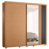 Guarda Roupa Casal 240cm Com Espelho Aline Flex A02 Off/titanium - Mpozenato - 7