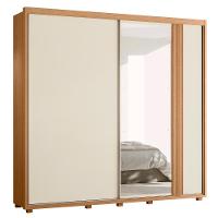 Guarda Roupa Casal 240cm Com Espelho Aline Flex A02 Off/titanium - Mpozenato - 9