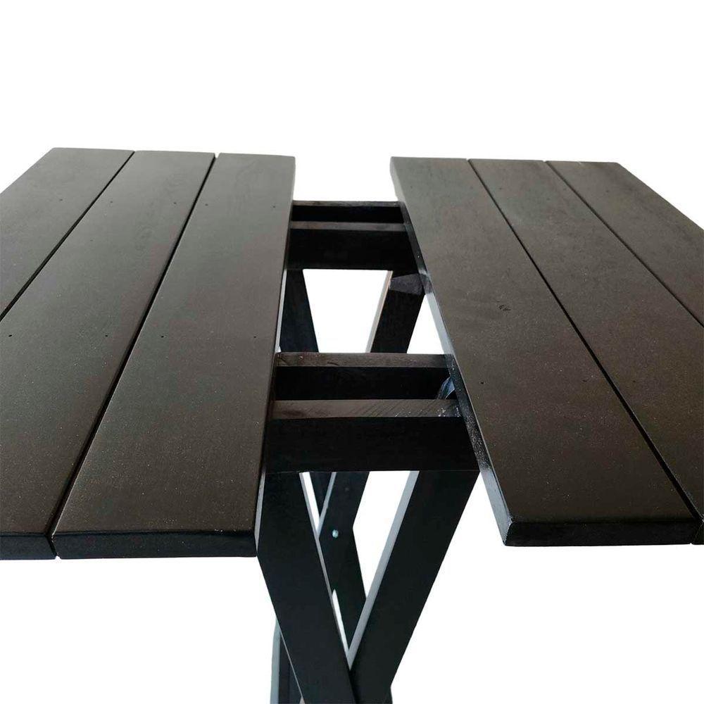 Mesa Bistrô De Madeira Eucalipto Dobrável E Reforçada Preto - 3