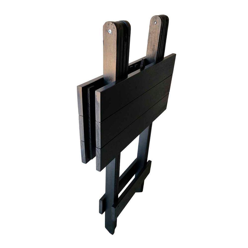 Mesa Bistrô De Madeira Eucalipto Dobrável E Reforçada Preto - 5