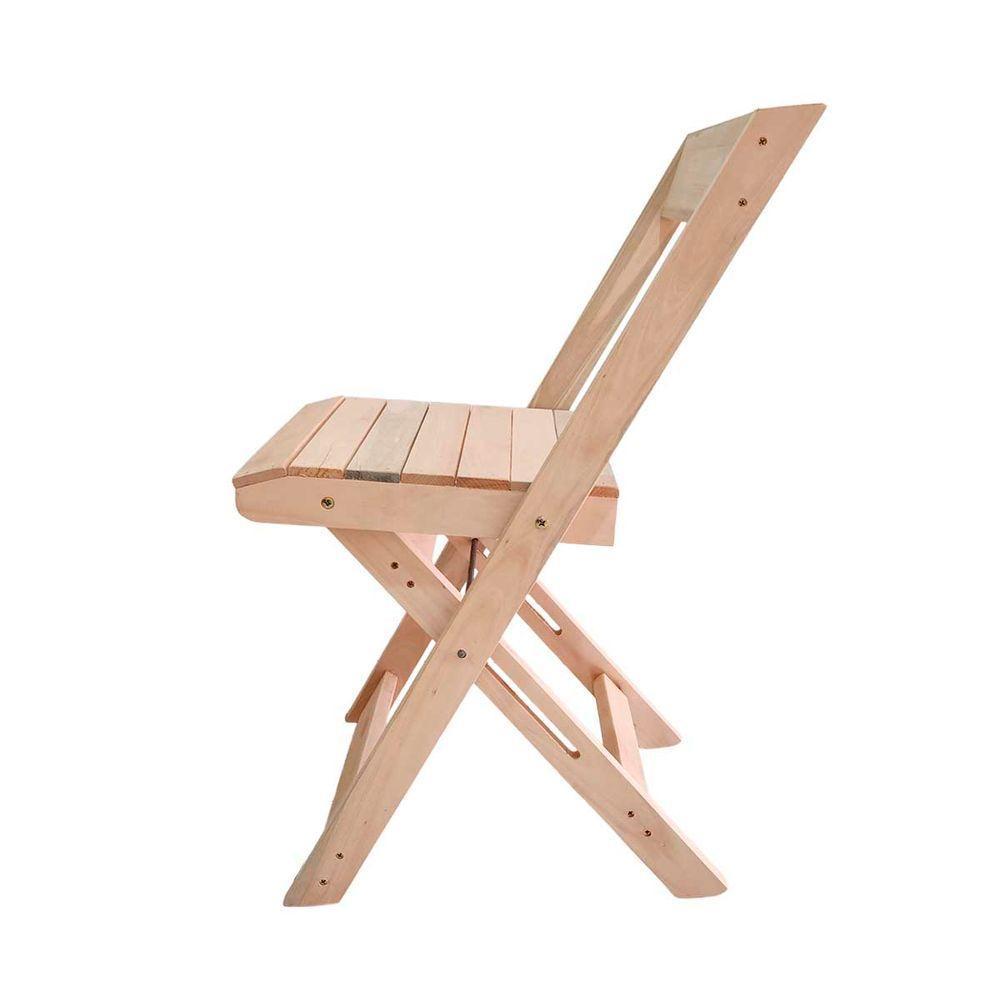 Cadeira De Bar Dobrável De Madeira Maciça Ismalu Natural - 3