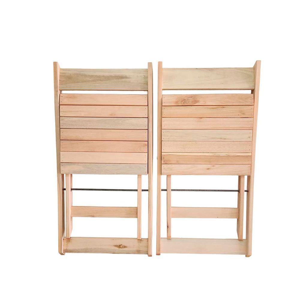 Cadeira De Bar Dobrável De Madeira Maciça Ismalu Natural - 5