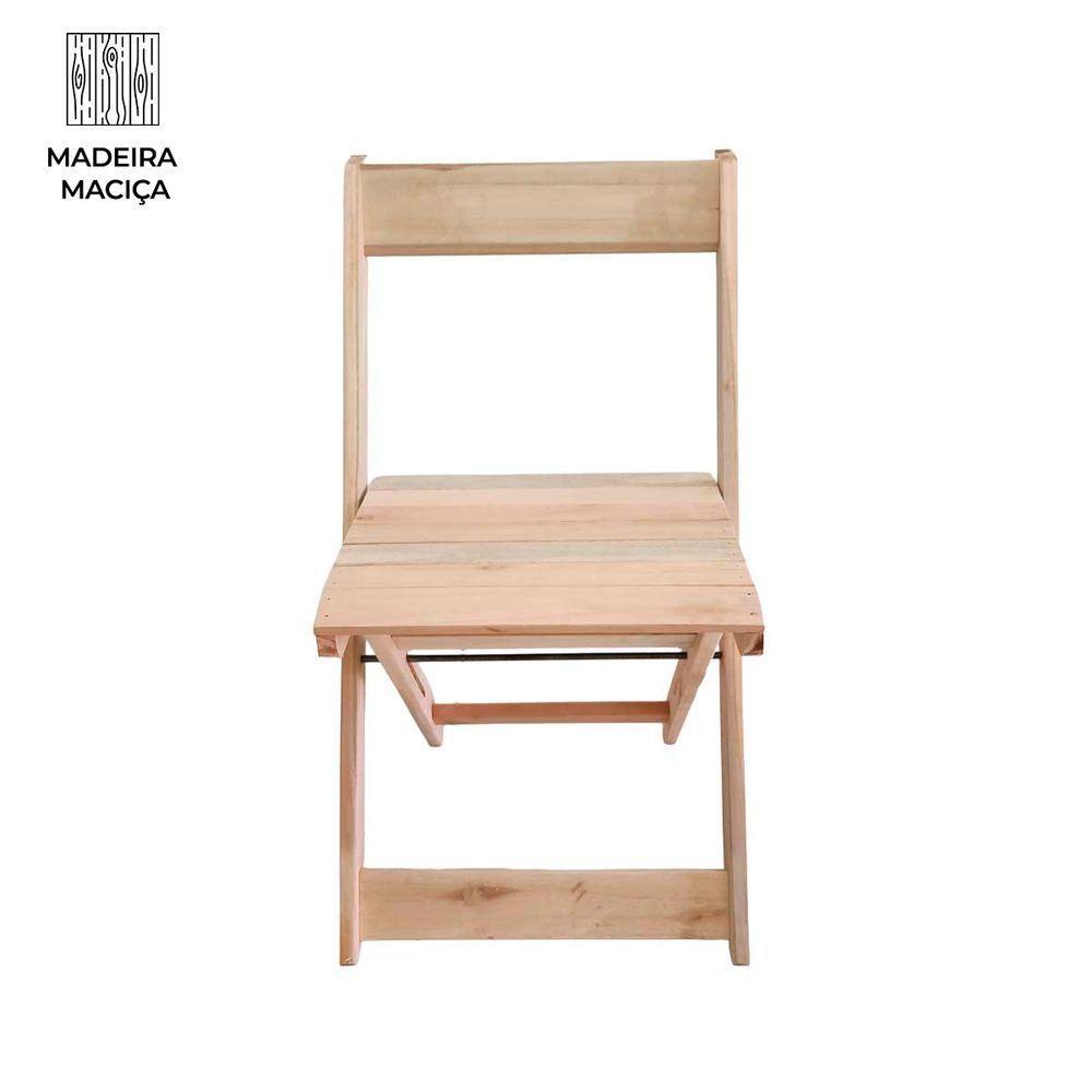 Cadeira De Bar Dobrável De Madeira Maciça Ismalu Natural - 8