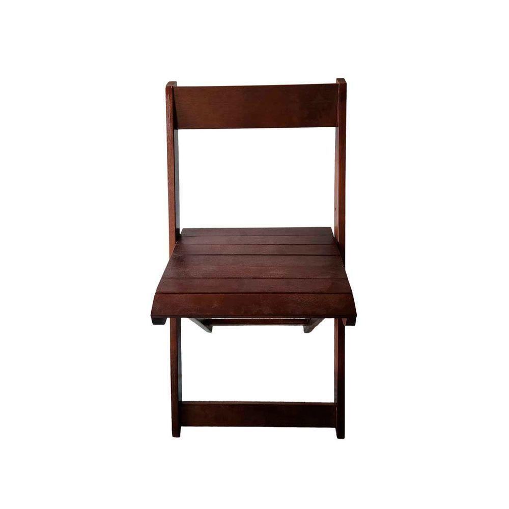 Kit 4 Cadeiras Dobráveis De Madeira Eucalipto Natural Imbuia - 4