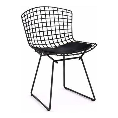 Cadeira Bertoia Preta Com Assento Preto