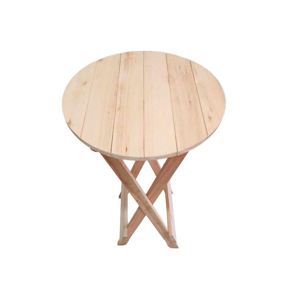 Mesa Bistrô Para Churrasqueira Dobrável De Madeira Maciça Natural - 2