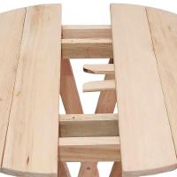 Mesa Bistrô Para Churrasqueira Dobrável De Madeira Maciça Natural - 5