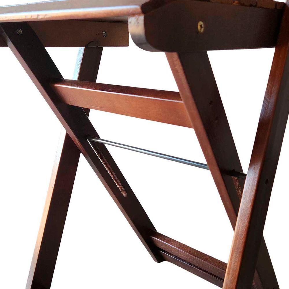 Mesa Bistrô Para Area Gourmet Dobrável De Madeira Maciça Imbuia - 5