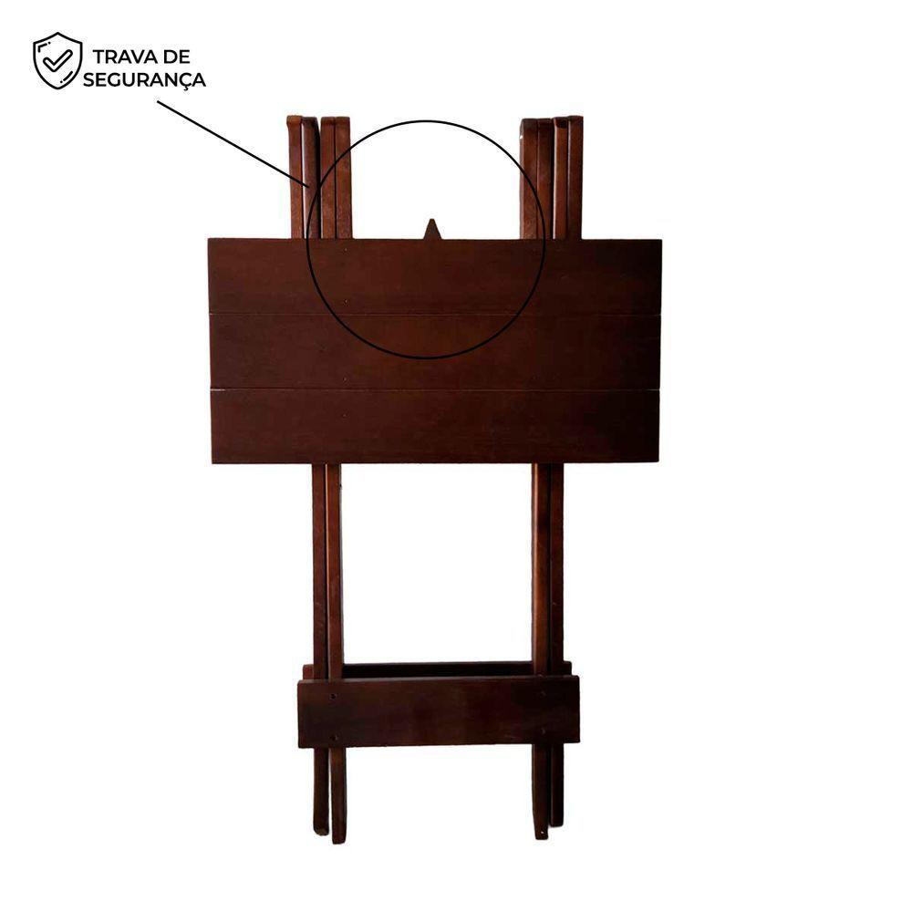 Mesa Bistrô Para Area Gourmet Dobrável De Madeira Maciça Imbuia - 6