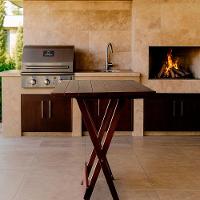 Mesa Bistrô Para Area Gourmet Dobrável De Madeira Maciça Imbuia - 2