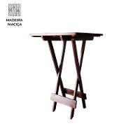 Mesa Bistrô Para Area Gourmet Dobrável De Madeira Maciça Imbuia - 8