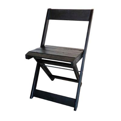 Cadeira Dobrável De Madeira Maciça Para Churrasqueira Ismalu Preto