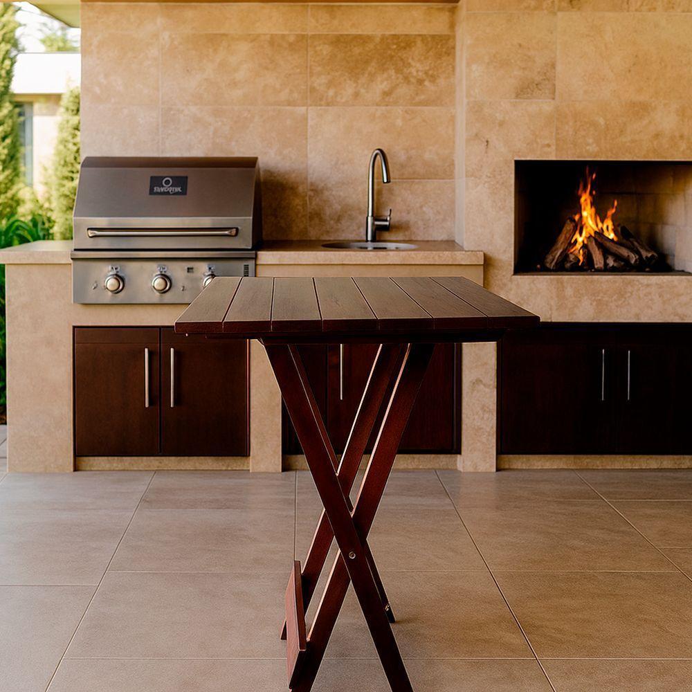 Mesa Bistrô Para Churrasqueira Dobrável De Madeira Maciça Imbuia - 2