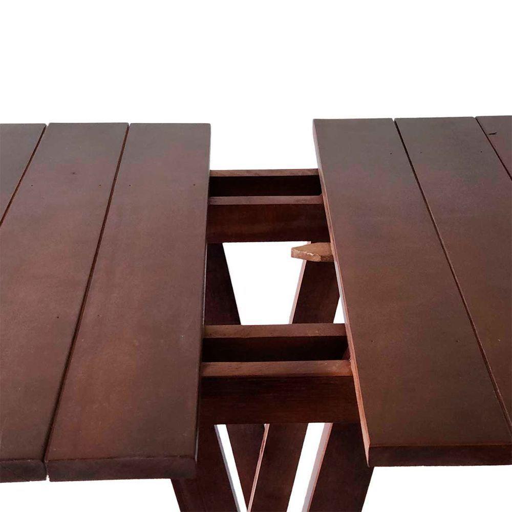 Mesa Bistrô Para Churrasqueira Dobrável De Madeira Maciça Imbuia - 3