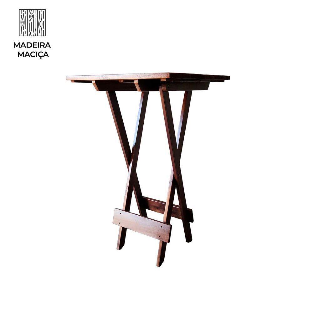 Mesa Bistrô Para Churrasqueira Dobrável De Madeira Maciça Imbuia - 8
