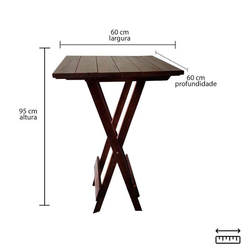 Mesa Bistrô Para Churrasqueira Dobrável De Madeira Maciça Imbuia - 10